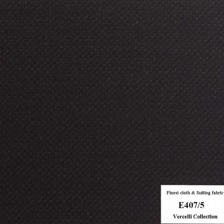 E407/5 Vercelli CXM - Vải Suit 95% Wool - Đen Trơn
